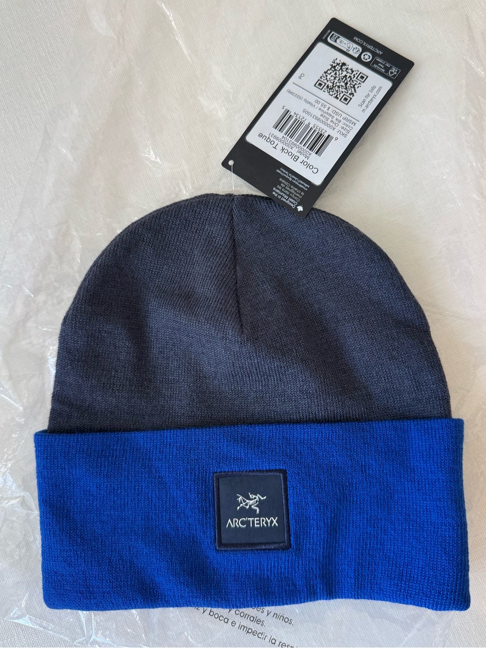 Arc'teryx Gray & Royal Blue Beanie